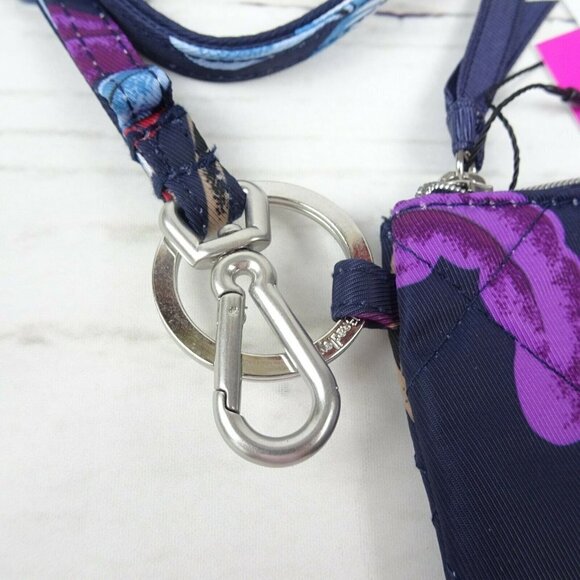 Vera Bradley MAYFAIR in BLOOM Zip ID Card Case & Lanyard Holder Water Repellant - Picture 9 of 12